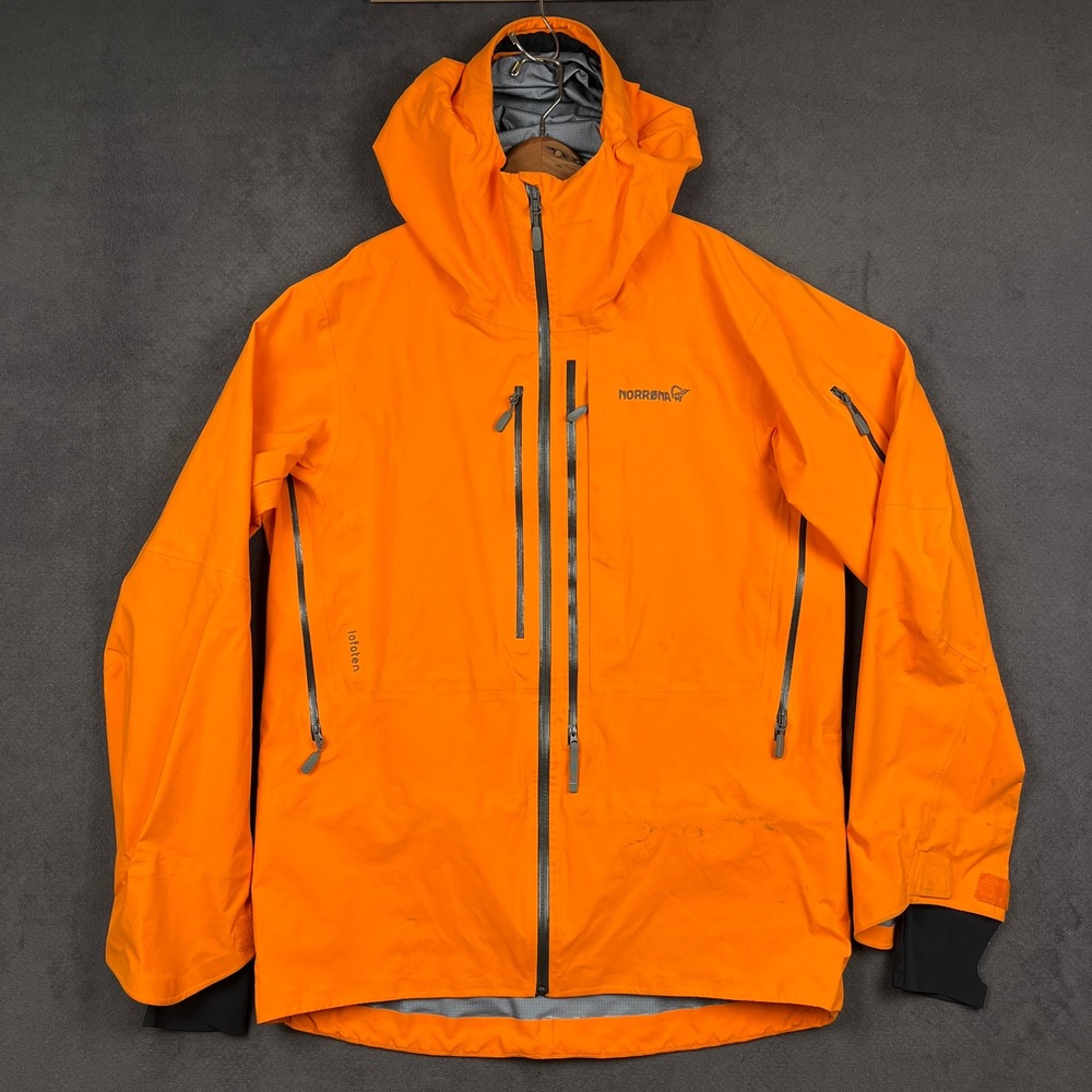 Norrona Lofoten Gore-Tex Pro Shell Jacket Mens XL Orange Popsicle Hardshell Ski
